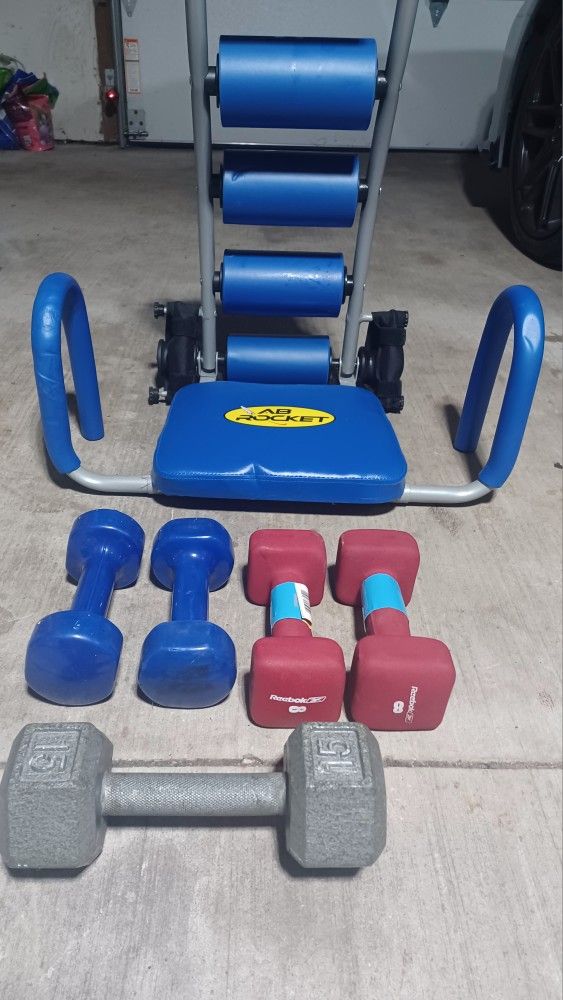 AB Rocker abdominal exercises / 2 pair 8 weight (blue and pink) 1 of 15 weights
