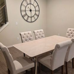 Allmodern Budapest Dining (71" Table + 6 Chairs)