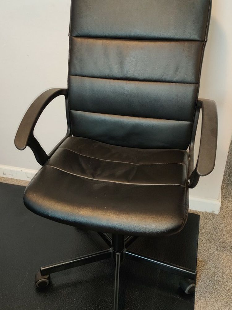 Black Leather Office Chair Adjustable