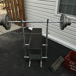 Weight Bench and Weights 