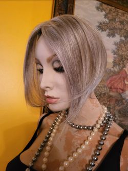 Silver Hair Topper (Partial wig)