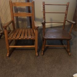 Antique Wood Childrens Rocking Chairs