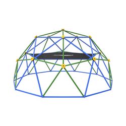 10FT Climbing Dome with Hammock, Outdoor Jungle Gym for Kids, Geometric Dome Climber Supporting 880 Lbs Anti-Rust Metal Outdoor Play Structure ASTM Ap