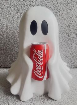 Ghost Holding Coke Can Halloween Decor
