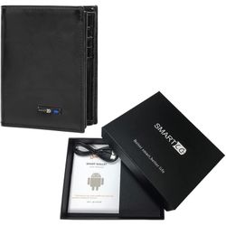 Smart Anti-Lost Wallets Tracker GPS Position Record Bifold Cowhide Leather Large Capacity trackable Men Wallets Card Holder ID Window