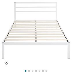 White Bed Frame With Mattress