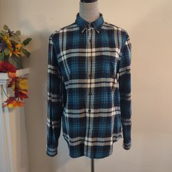 Blue and White Plaid Flannel 