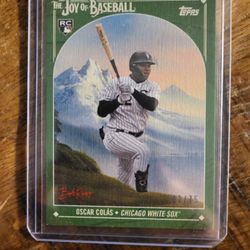 2023 Topps #79 Joy of Baseball Sap Green Canvas Oscar Colas RC /75