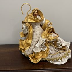 Gold Fabric Mache Nativity