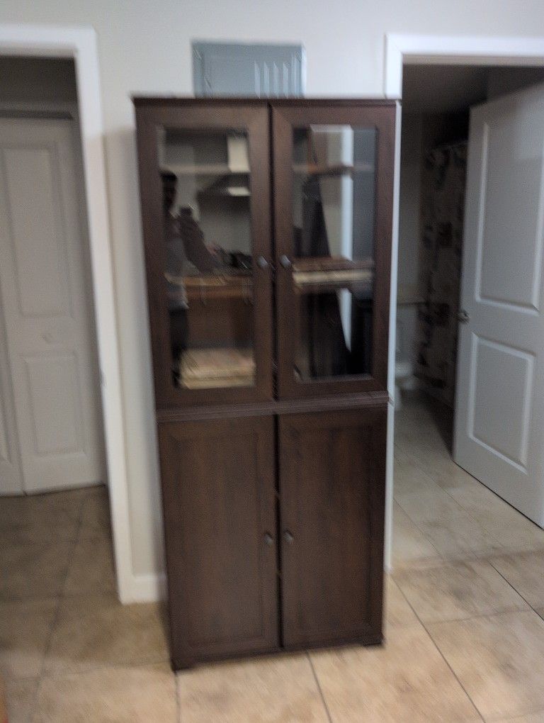 🌟 Classic Dark Brown Display Cabinet / Storage Hutch 🌟