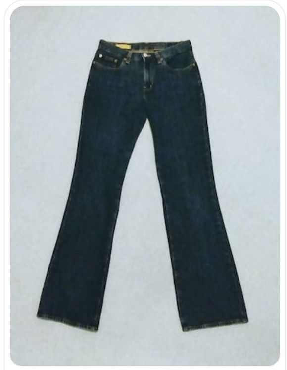 Ladies Red Engine Dark Blue Denim Jeans Size 25 Waist