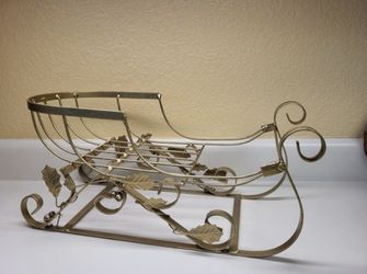 Gold Metal Christmas Decor Sled Crafts