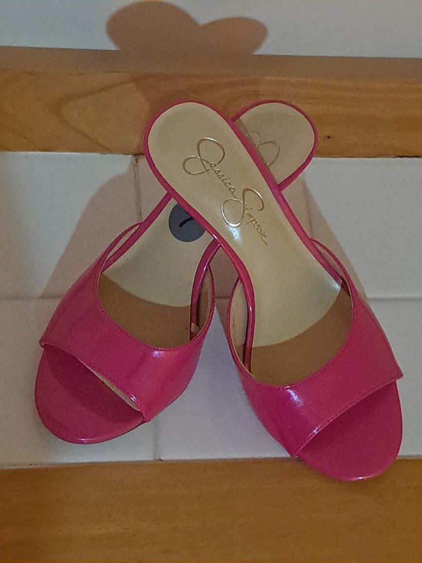 NEW Hot Pink Jessica Simpson Slip On Stilletto Heels
