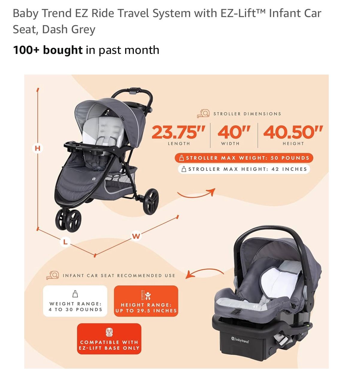 BabyTrend Combo Car Seat Stroller
