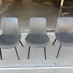 Modern Vegan Leather Dining Chairs - Set of 6