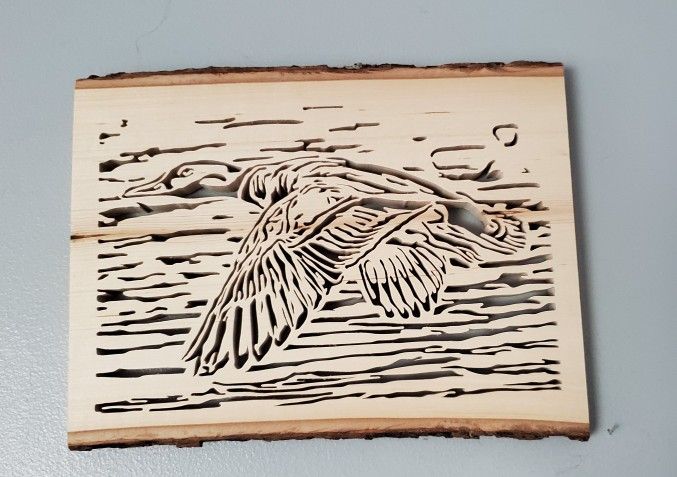 duck wood scroll art