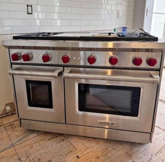 Wolf 48" Stainless Steel Dual Fuel Gas Stove New