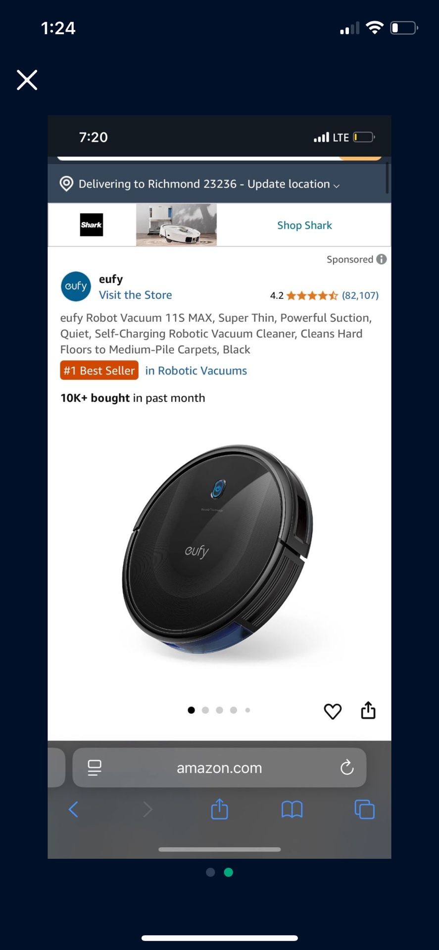 Eufy Robotic Vacuum 11s NEW