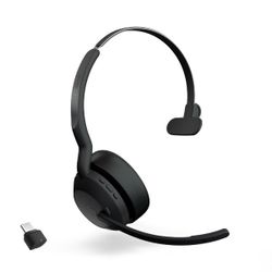 Jabra Evolve2 55 Mono Wireless Headset - Features AirComfort Technology, Noise-Cancelling Mics & Active Noise Cancellation - MS Teams Certified, Works