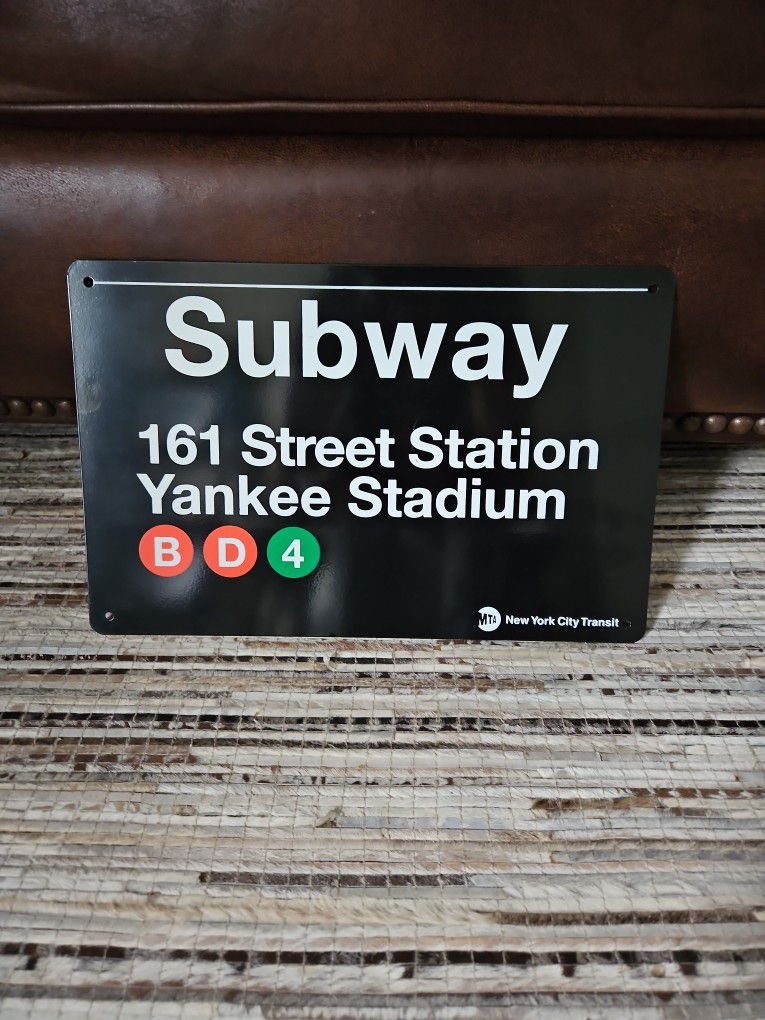 Yankees Stadium UBWAY Metal Sign 