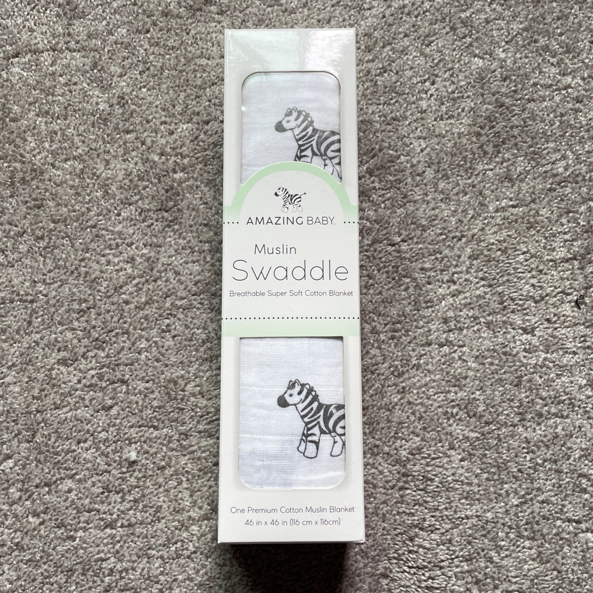 Amazing Baby - Premium Cotton Muslin Swaddles - Zebra Print