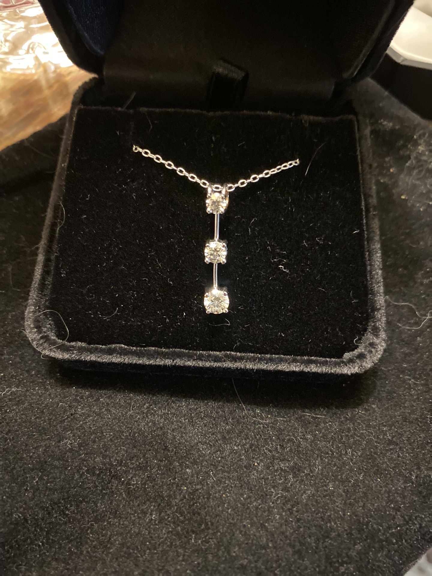 Diamond And 14kt White Gold Pendant 