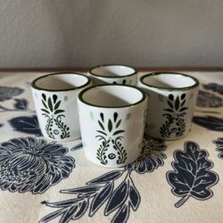 Vintage Ceramic Shot Glasses - Pack of 4