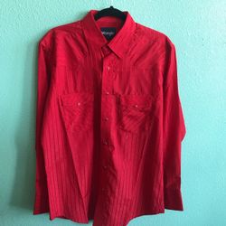 Red Men Western Wrangler Shirt, Medium