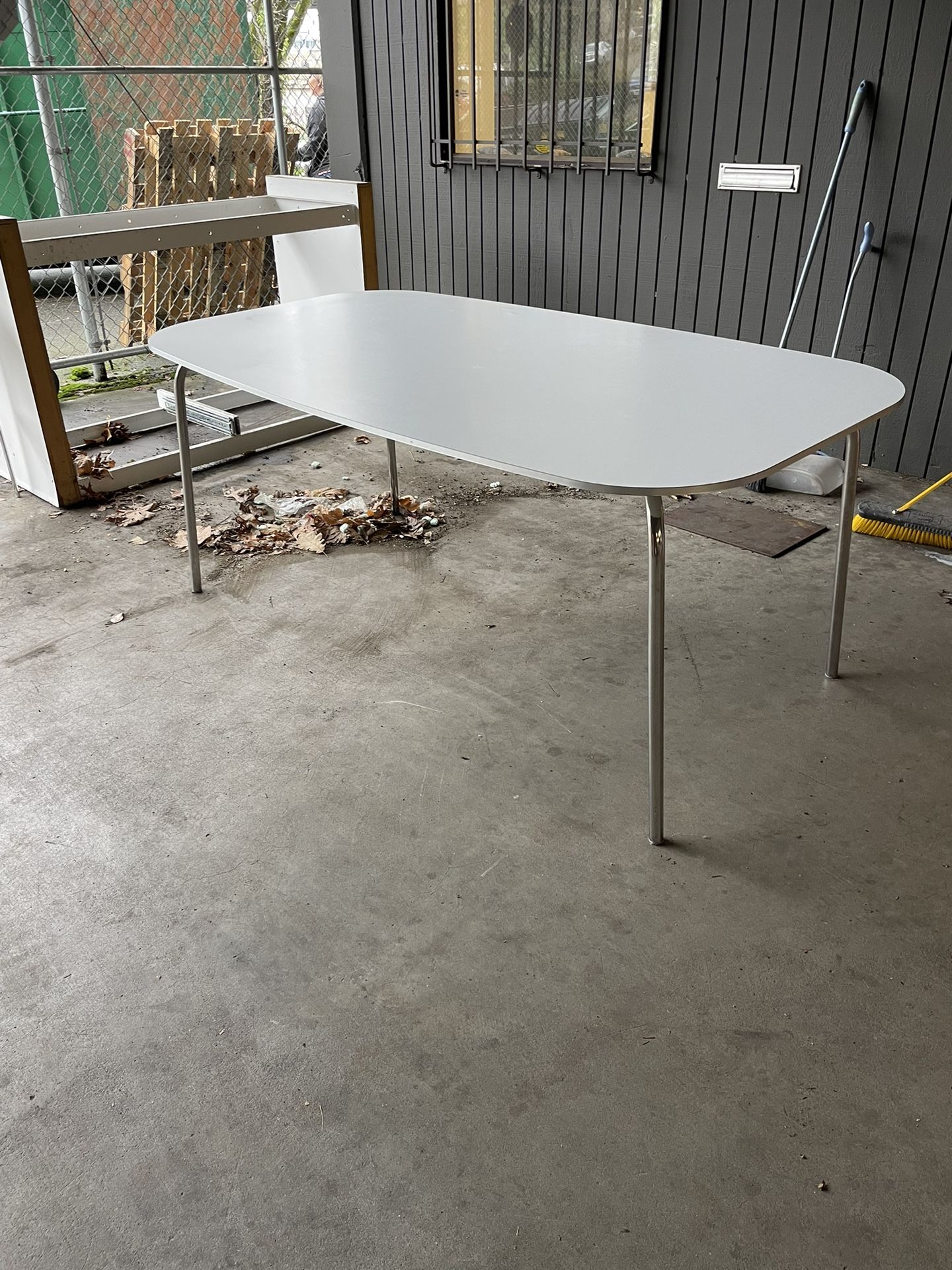 Ikea Grimle Dining Table White/ Silver