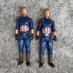 Two 12” Captain America Figures 