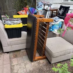 2 Couch Like Arm Chairs/ Leather Bench
