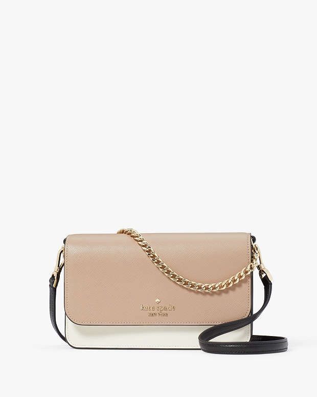 Kate Spade Madison Colorblock Flap Convertible Crossbody in Toasted Hazelnut New w/ tags