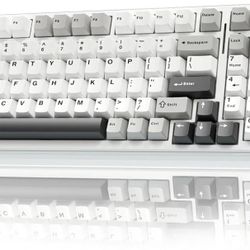 AULA F99 Wireless Mechanical Keyboard,Tri-Mode BT5.0/2.4GHz/USB-C - Black/Grey