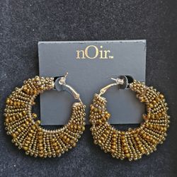 New nOir Beaded Copper Colored Earrings