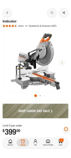 Ridgid slideng miter saw