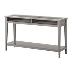 IKEA Liatorp Grey Console Table w/ Glass Inlay