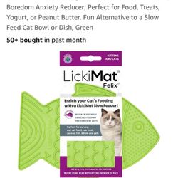 LickiMat Felix, Fish-Shaped Cat Slow Feeders Lick Mat