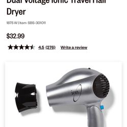 Travel hairdryer 