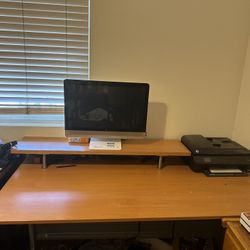 Desk,  Large Light Wood Color, Sturdy