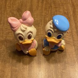 Baby Daisy Duck & Baby Donald Duck Vintage Disney Squeaky Toys (READ DESCRIPTION)