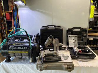 Kobalt Air Compressor with Pneumatic Nailer Set