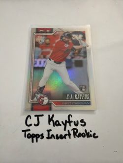 CJ Kayfus Cleveland Guardians 1st Baseman Topps Short Print Insert Rookie Card.