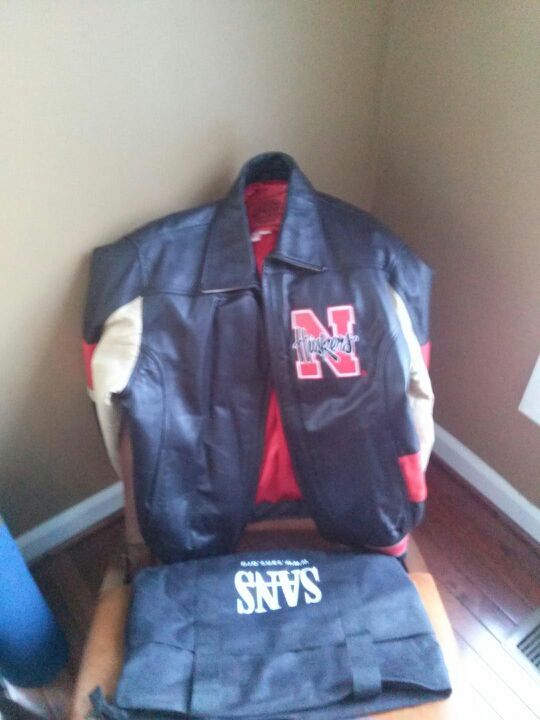 Leather Nebraska Cornhuskers jacket
