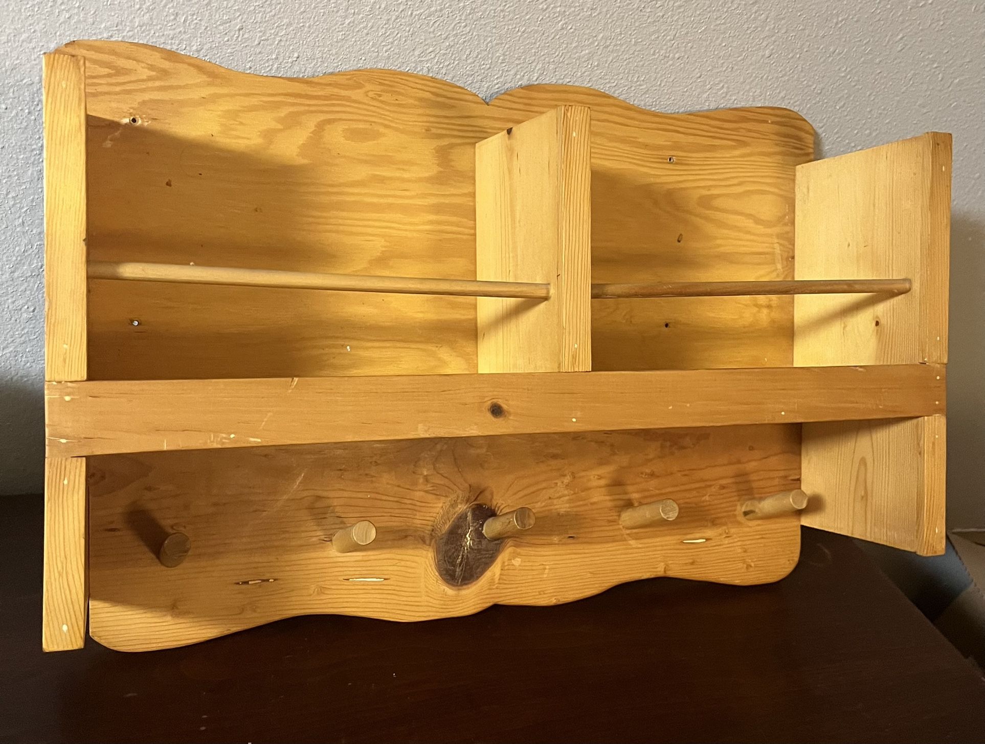 Rustic Mudroom/Entryway Shelf With Pegs