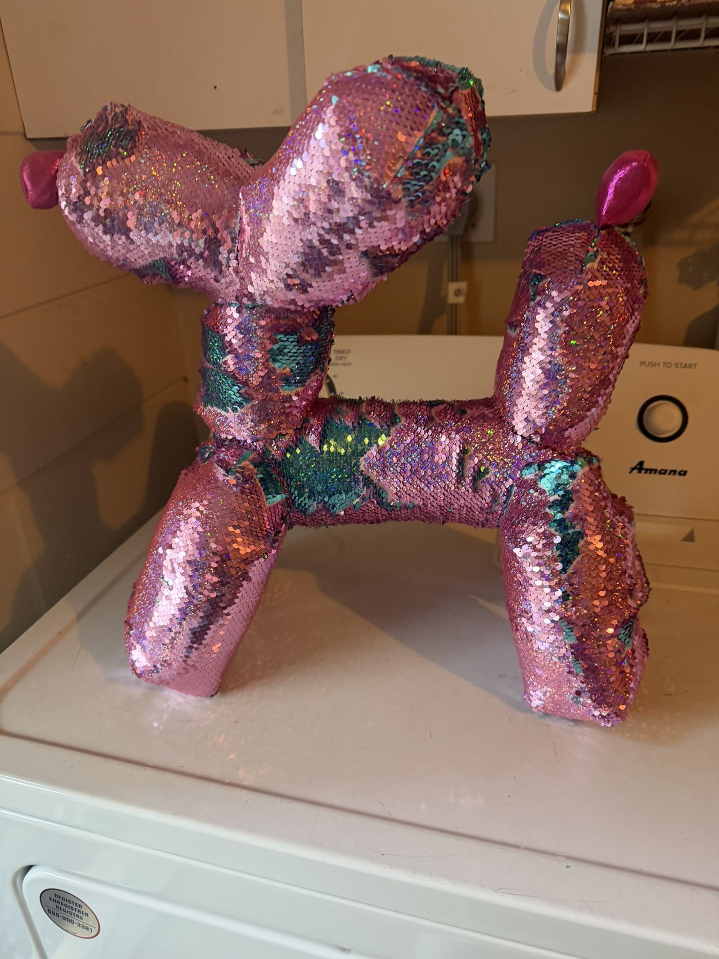 Ploofs™ Big Balloon  Sequin Plush Pink & Blue New