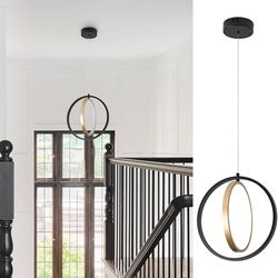 Black and Gold Ring Pendant Light