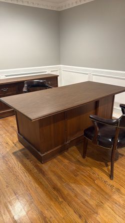 Desk and Cabinet