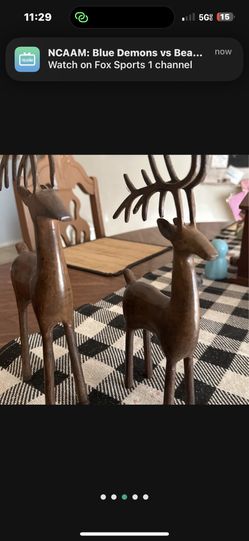 Cast iron reindeer sculpture two reindeer  One Is 12 Inches The Other Is 11 Inches Solid Iron