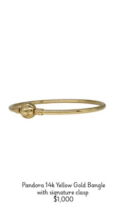 Pandora 14K Gold Bangle with Signature Clasp (6.7)