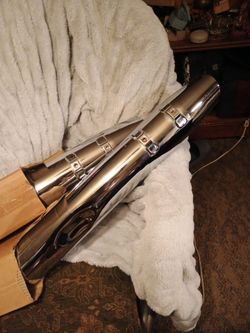 Chrome exhaust Harley Davidson tailpipe set